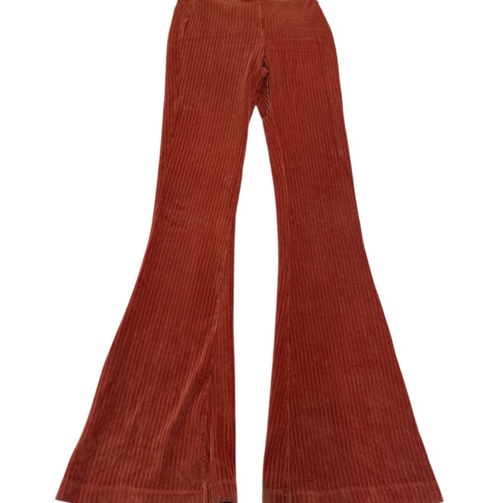 Rust Velour Flare Pants